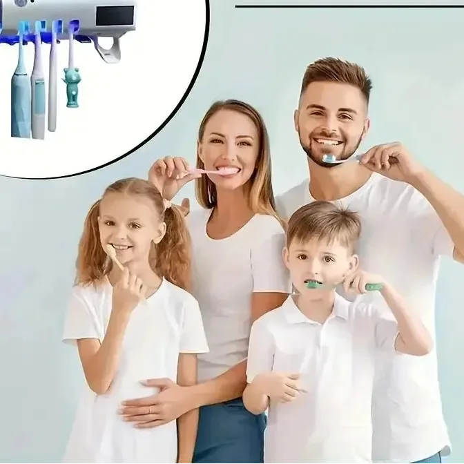 Suporte para Escova de Dentes com Desinfecção UV.