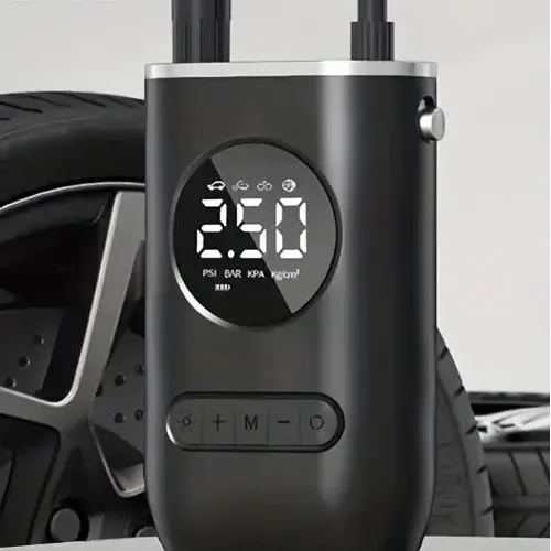 Bomba de Ar Digital Portátil com Pressão Inteligente.
