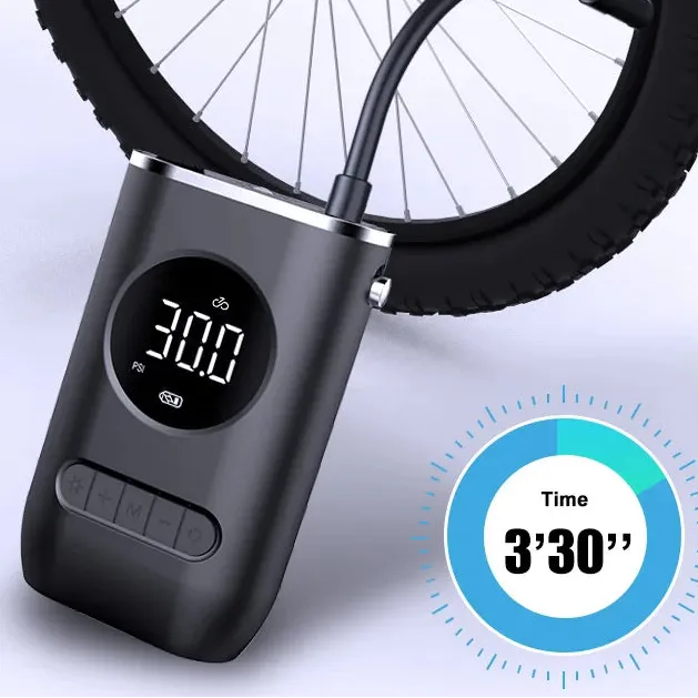 Bomba de Ar Digital Portátil com Pressão Inteligente.