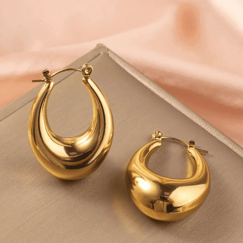 Brincos de Argola em Aço Inoxidável.