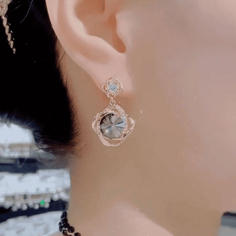 Brincos de Cristal Champanhe. - LGF