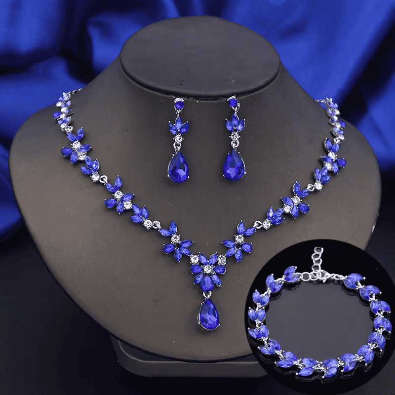 Conjunto de Joias Cristal Gota d'Água. - LGF