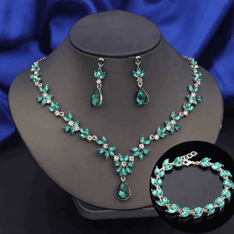 Conjunto de Joias Cristal Gota d'Água. - LGF