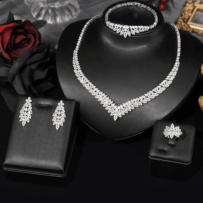 Conjunto de Joias de Noiva com Zircônia Cúbica. - LGF