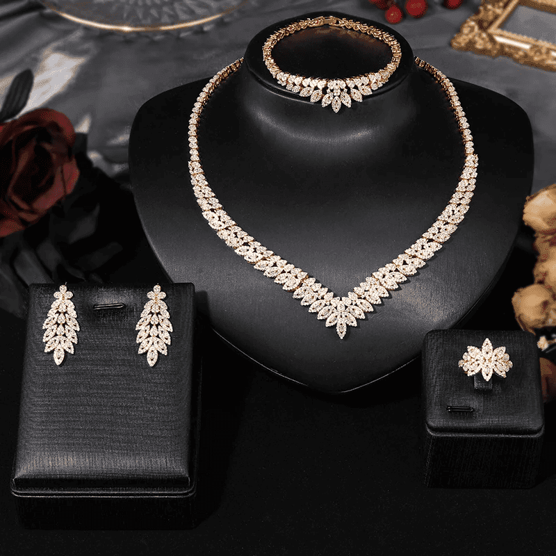 Conjunto de Joias de Noiva com Zircônia Cúbica. - LGF