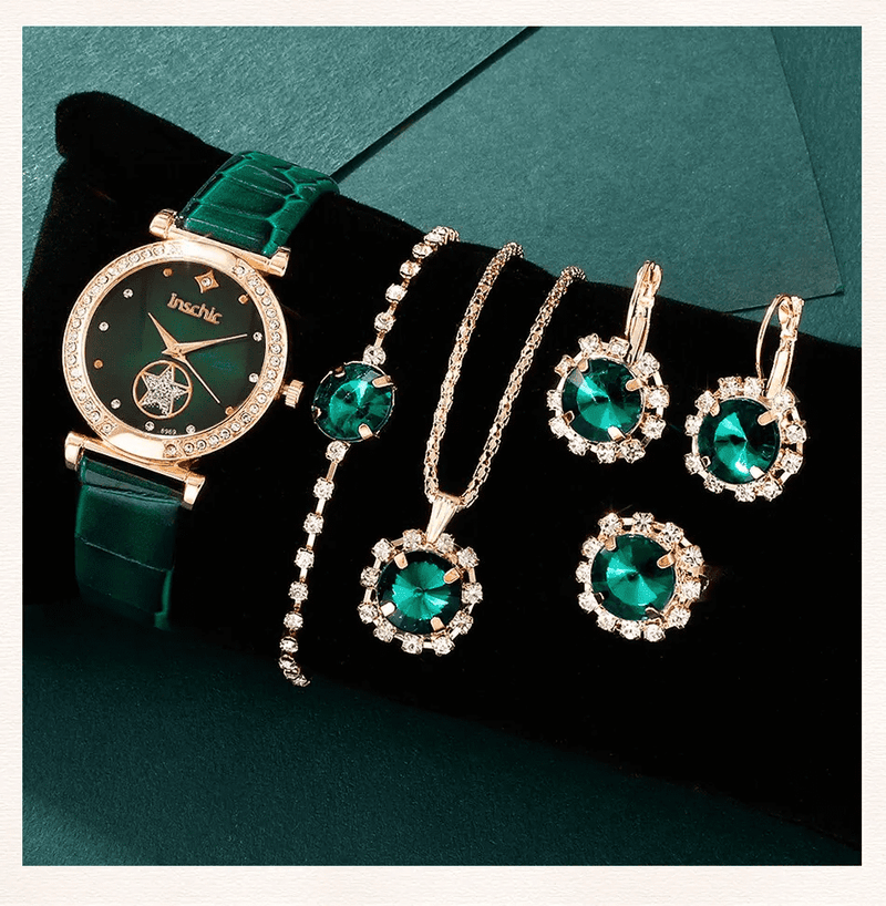 Kit Relógio Feminino 6 Peças - LGF