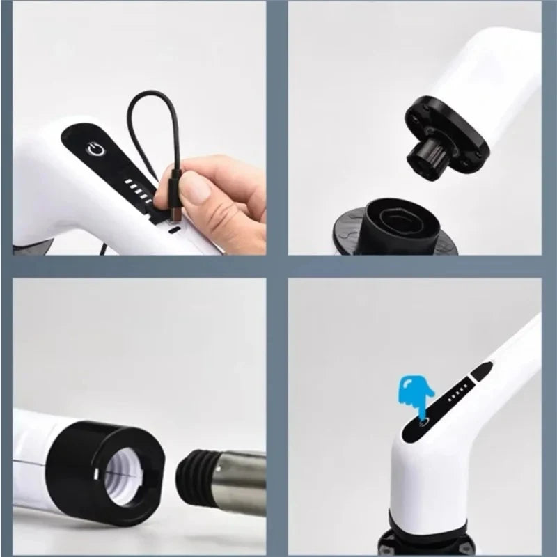 Esfregão de Limpeza Giratório 3 em 1 Recarregável.