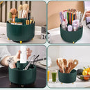 Organizador de Pincéis de Maquiagem com Rotação 360°.