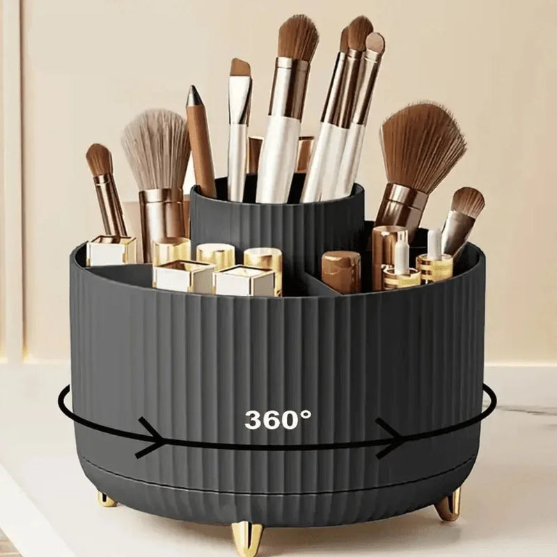 Organizador de Pincéis de Maquiagem com Rotação 360°.