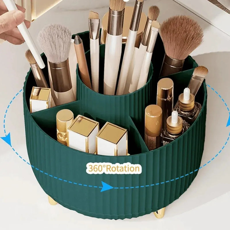 Organizador de Pincéis de Maquiagem com Rotação 360°.