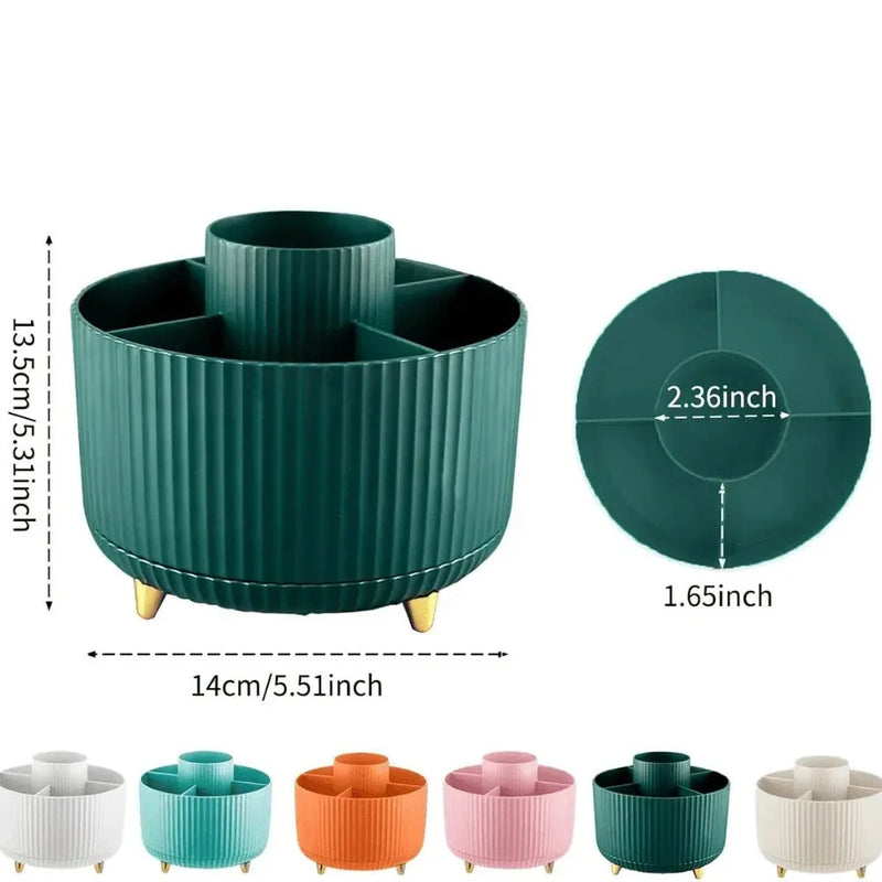 Organizador de Pincéis de Maquiagem com Rotação 360°.