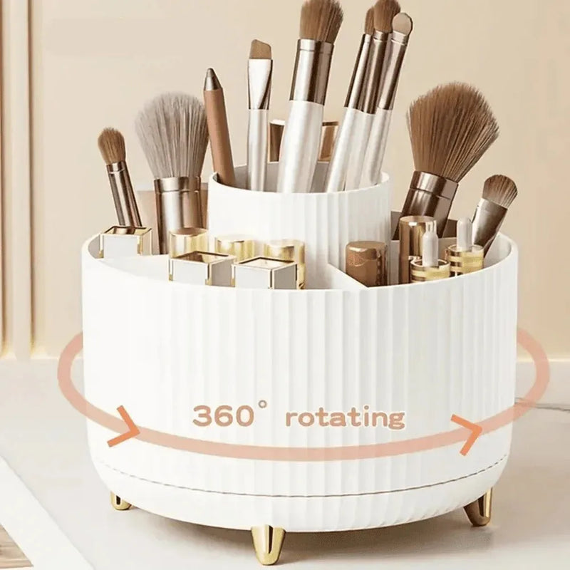 Organizador de Pincéis de Maquiagem com Rotação 360°.
