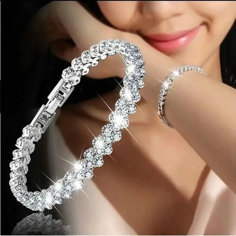 Pulseira Feminina de Zircônia Cúbica – Estilo Romântico. - LGF